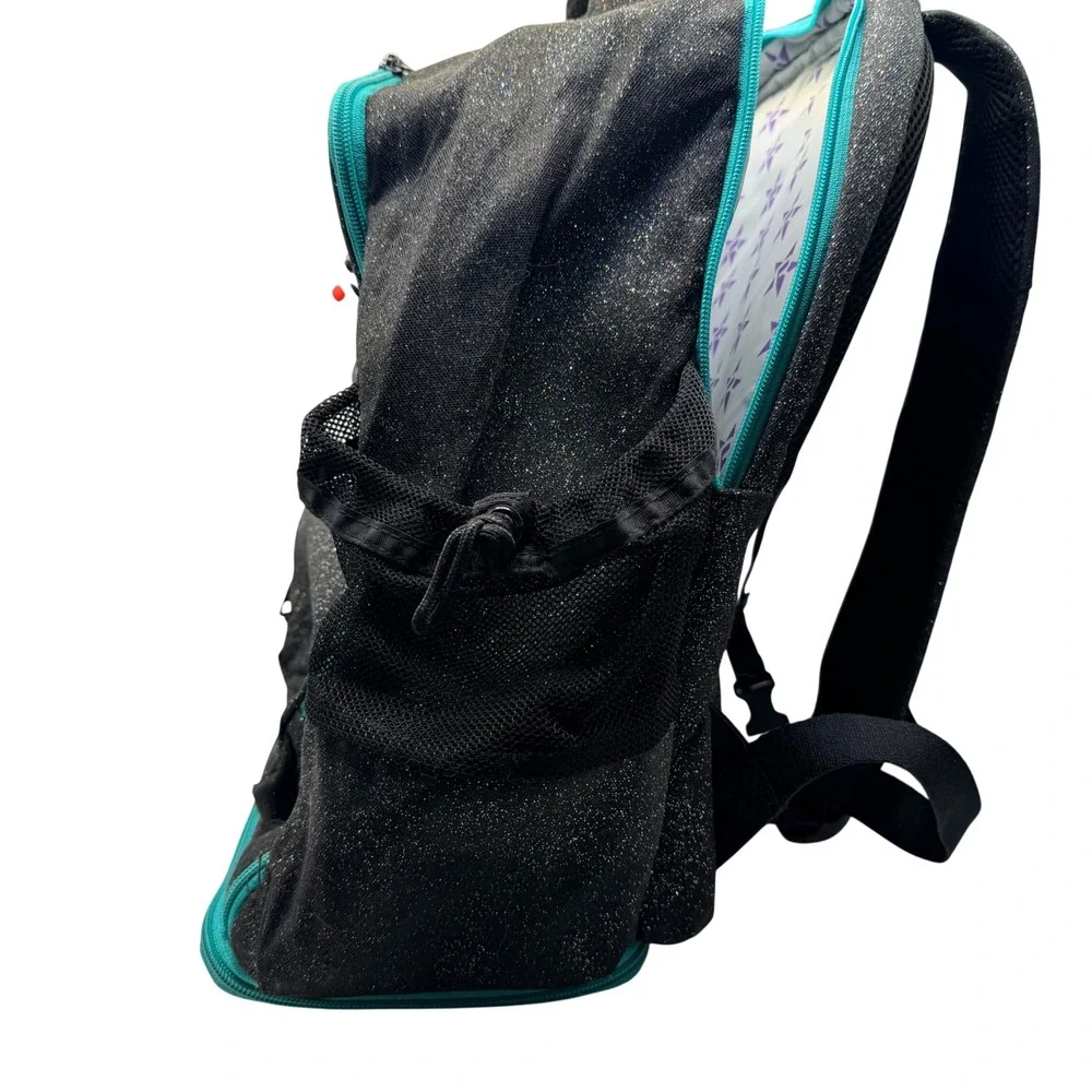 Rebel Athletic Dream Backpack Black Glitter Teal Accents Cheer Athletics